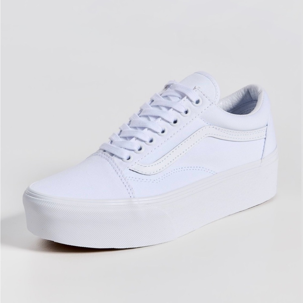 Vans Old Skool Stackform White Platform Sneakers … - image 4